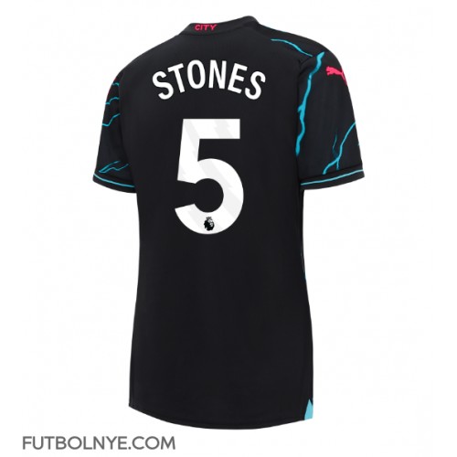 Camiseta Manchester City John Stones #5 Tercera Equipación para mujer 2023-24 manga corta